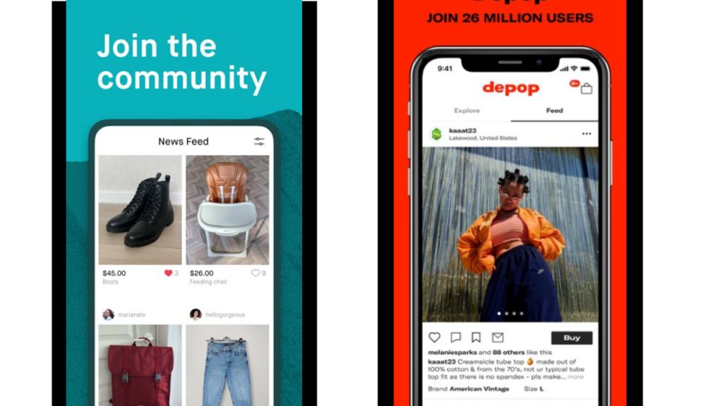 COMPARAISON ENTRE L'APPLICATION VINTED ET DEPOP